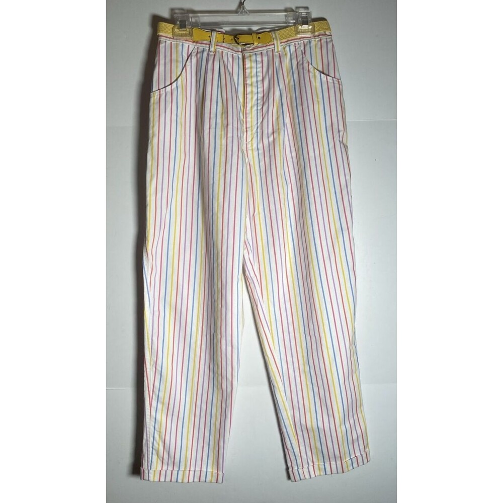 Vintage Hunt Club Pastel Rainbow Stripe Pants Cuffed W-31" Made in USA